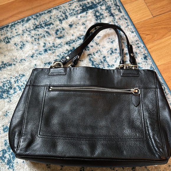Vintage Black Leather Coach Tote - Picture 4 of 5